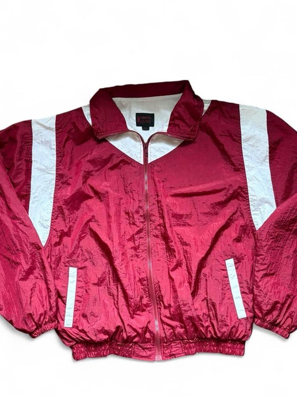 Vintage Red & White Windbreaker Jacket